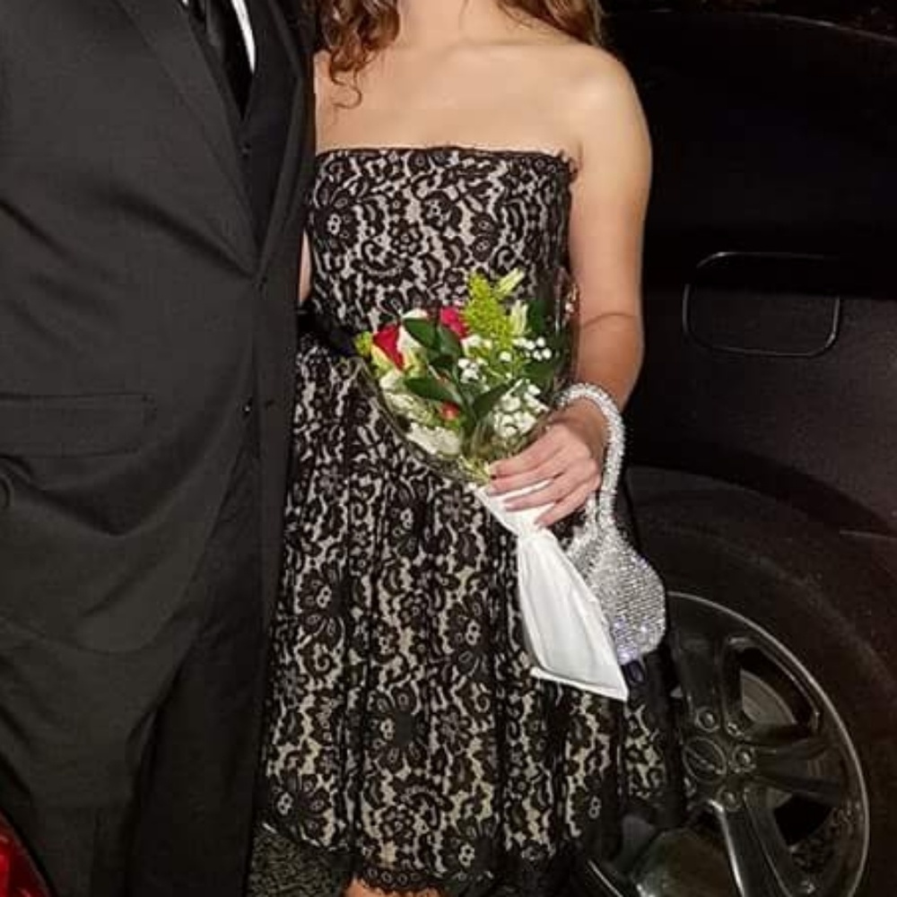 Strapless knee length dress